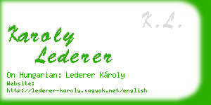 karoly lederer business card